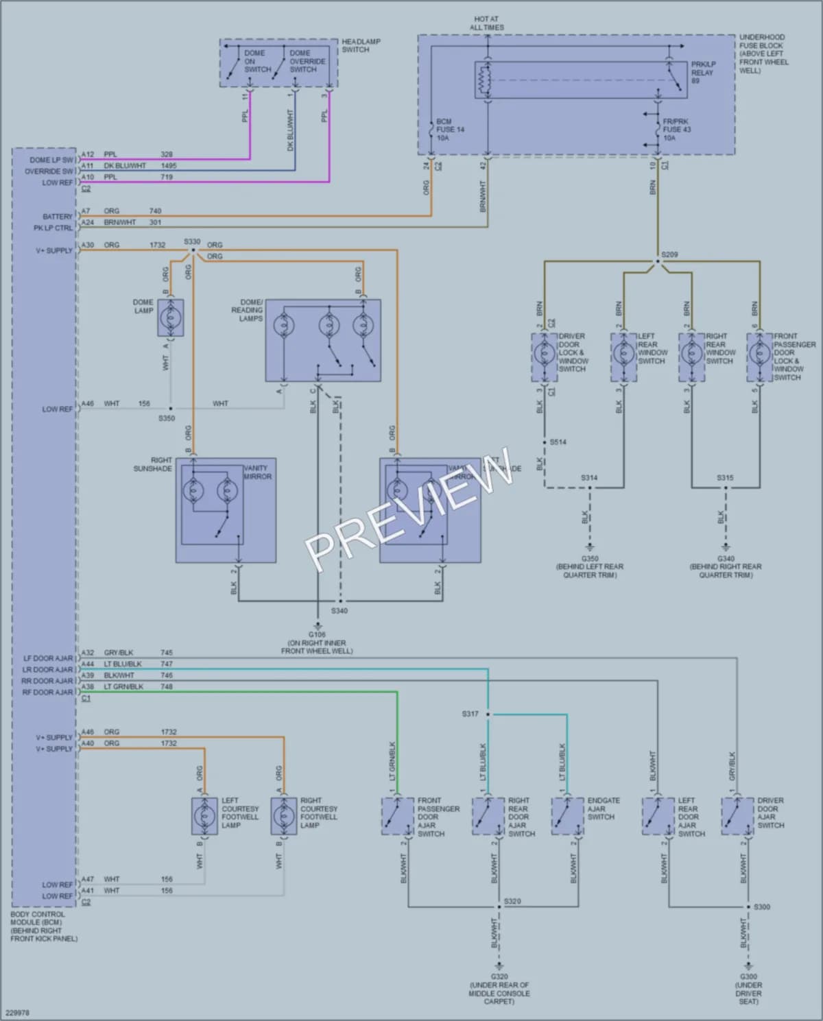 2006 HUMMER H3 Interior Lights wiring diagram preview