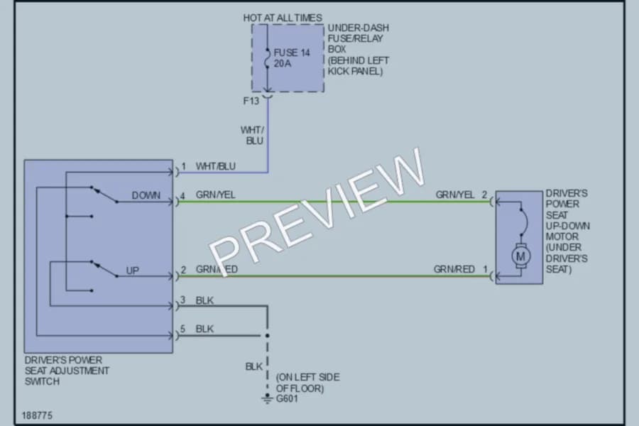 2006 Honda Accord Power Seats wiring diagram preview