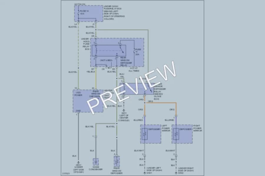 2006 Honda CRV Defoggers wiring diagram preview