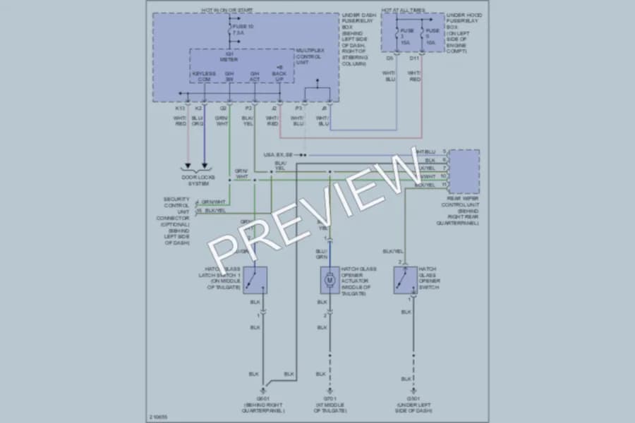 2006 Honda CRV Trunk Tailgate Fuel Door wiring diagram preview