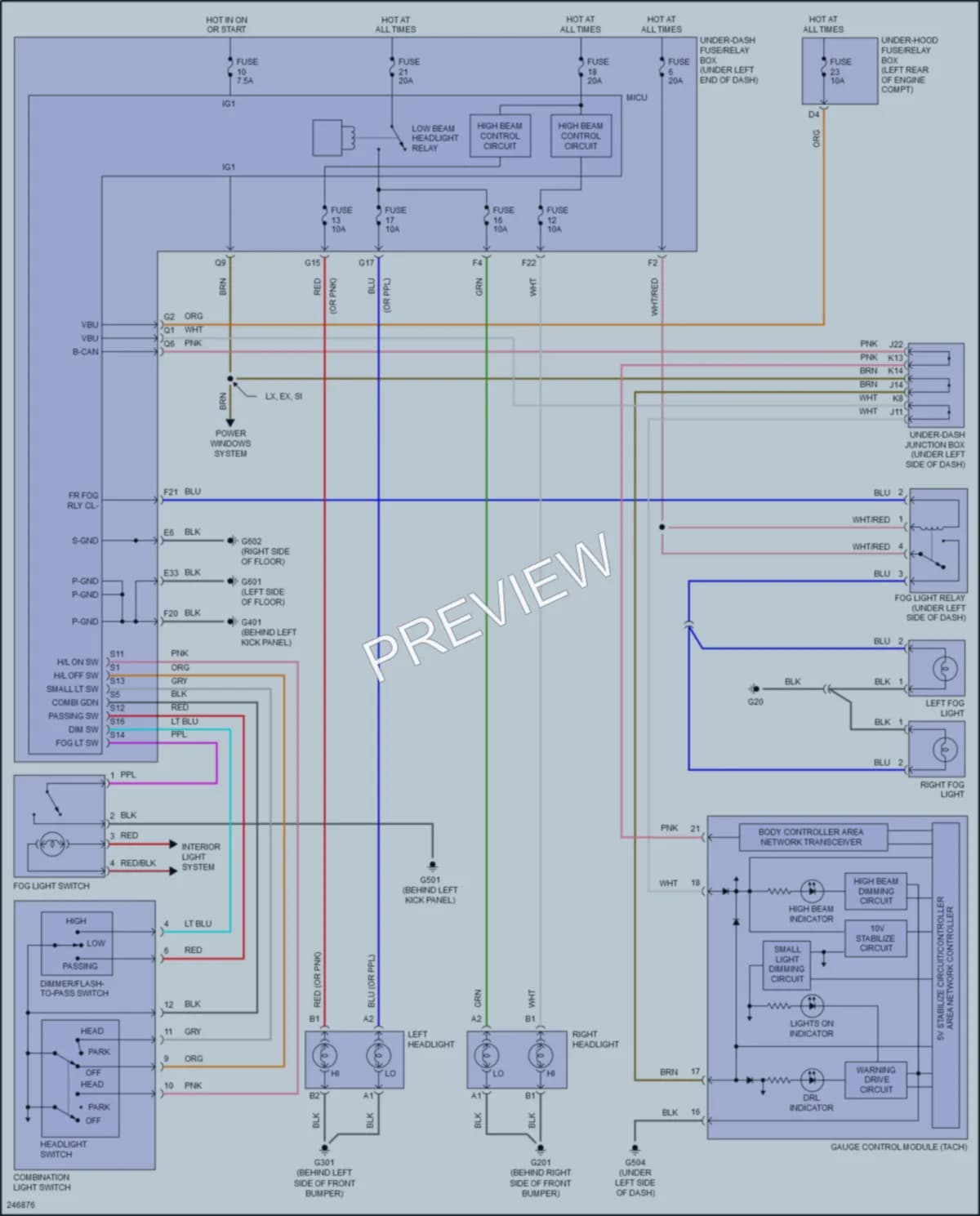 2006 Honda Civic Headlights wiring diagram preview