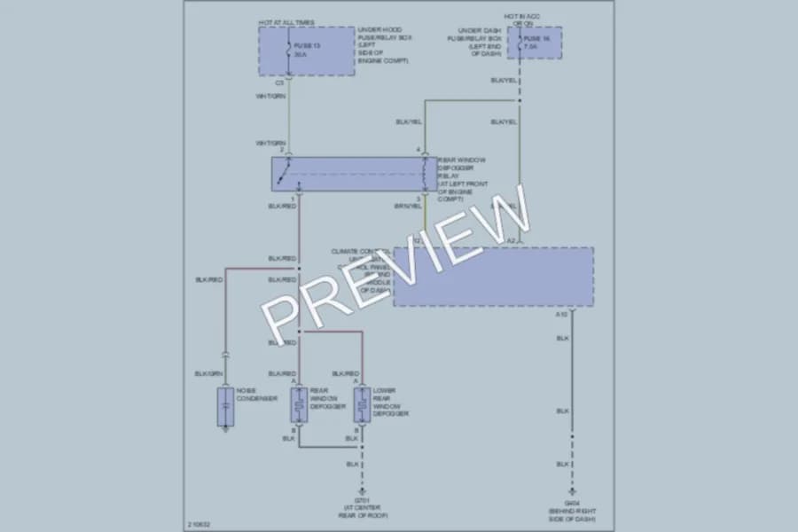 2006 Honda Insight Defoggers wiring diagram preview
