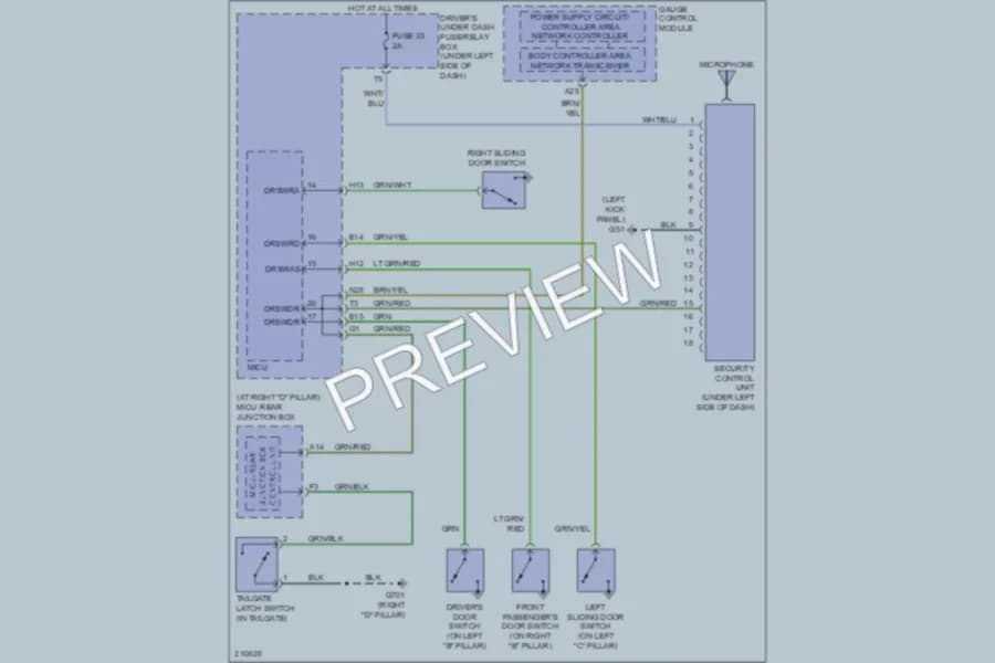 2006 Honda Odyssey Anti Theft wiring diagram preview