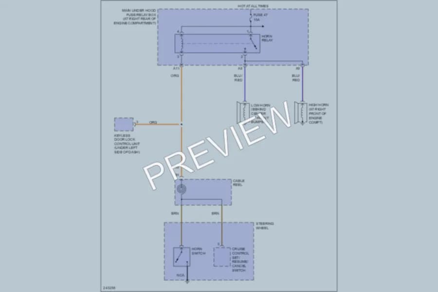 2006 Honda S2000 Horn wiring diagram preview