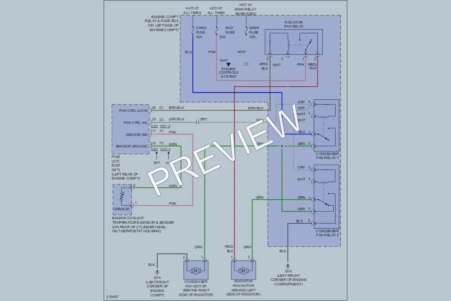 2006 Hyundai Accent Cooling Fan wiring diagram preview