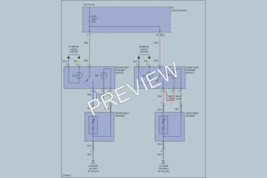 2006 Hyundai Accent Power Seats wiring diagram preview