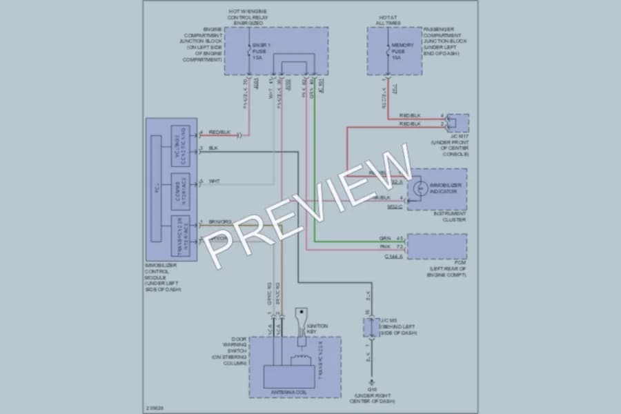 2006 Hyundai Azera Anti Theft wiring diagram preview
