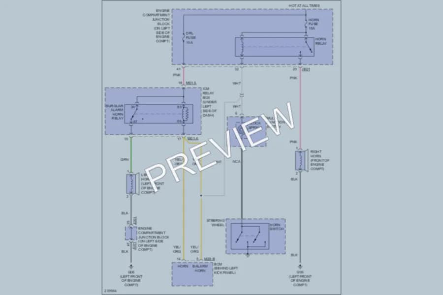 2006 Hyundai Azera Horn wiring diagram preview