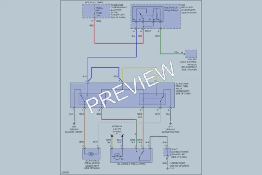 2006 Hyundai Azera Power Seats wiring diagram preview