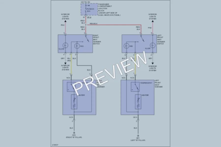 2006 Hyundai Elantra Power Seats wiring diagram preview