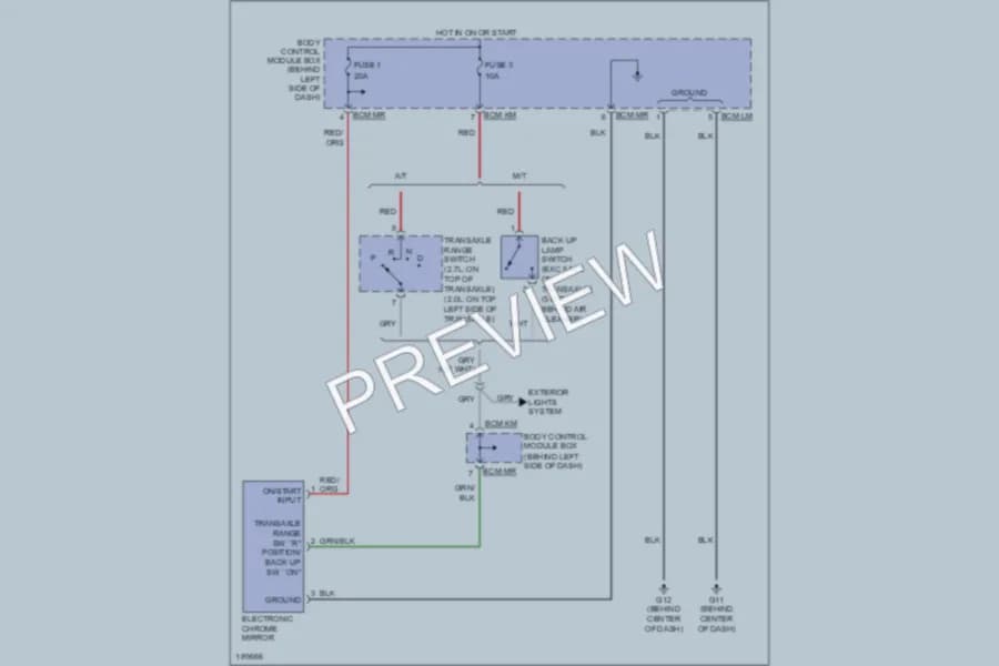 2006 Hyundai Tiburon Power Mirrors wiring diagram preview