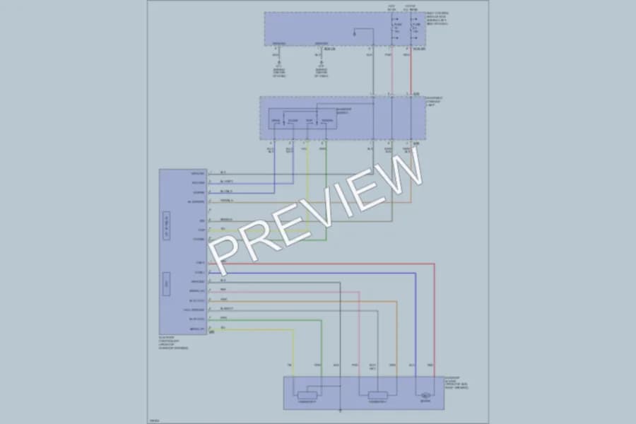 2006 Hyundai Tiburon Power Top Sunroof wiring diagram preview