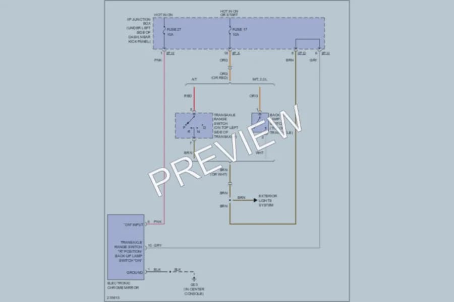 2006 Hyundai Tucson Power Mirrors wiring diagram preview