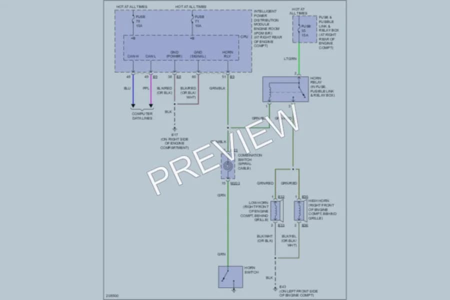 2006 Infiniti G35 Horn wiring diagram preview