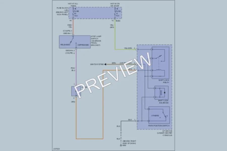 2006 Infiniti G35 Shift Interlock wiring diagram preview