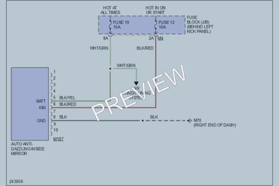 2006 Infiniti M35 Power Mirrors wiring diagram preview
