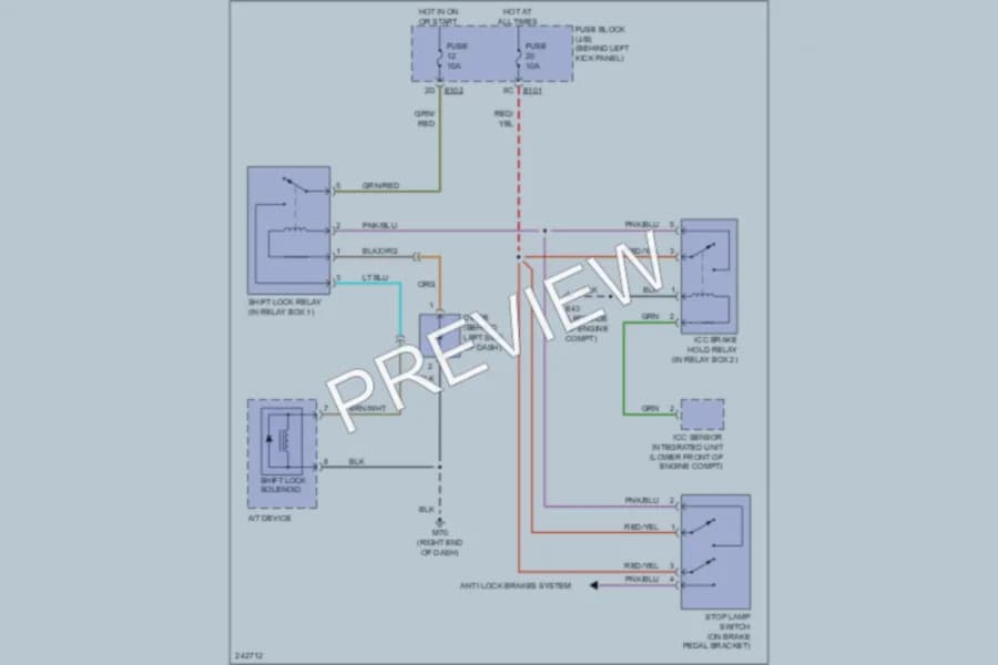 2006 Infiniti M35x Shift Interlock wiring diagram preview