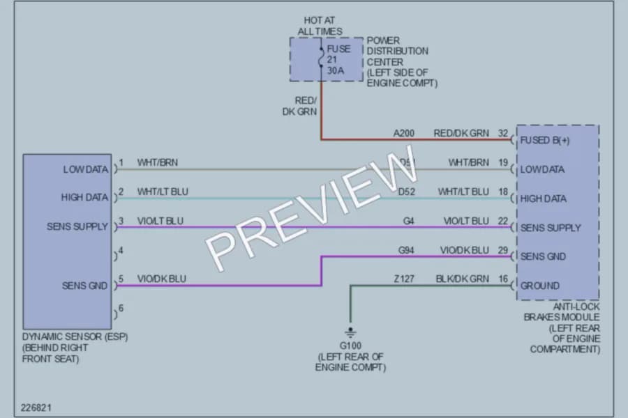 2006 Jeep GrandCherokee Electronic Power Steering wiring diagram preview