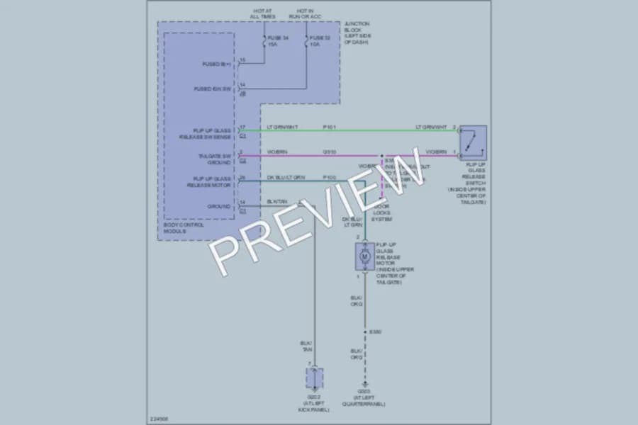 2006 Jeep Liberty Trunk Tailgate Fuel Door wiring diagram preview