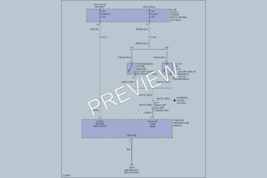 2006 Jeep Wrangler Power Mirrors wiring diagram preview