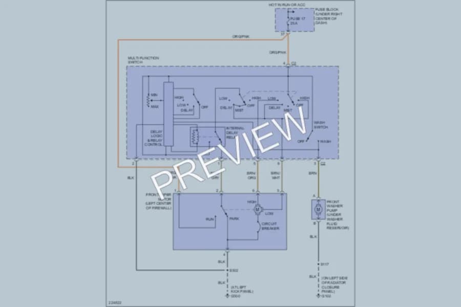 2006 Jeep Wrangler Wiper Washer wiring diagram preview