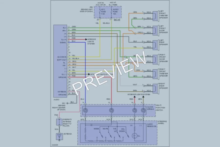 2006 Kia Sedona Radio wiring diagram preview