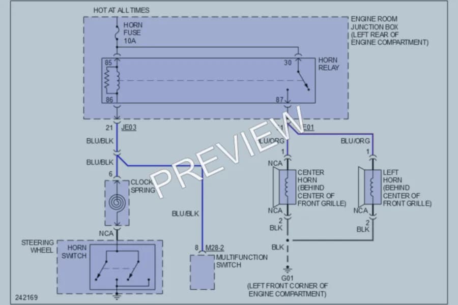 2006 Kia Spectra Horn wiring diagram preview