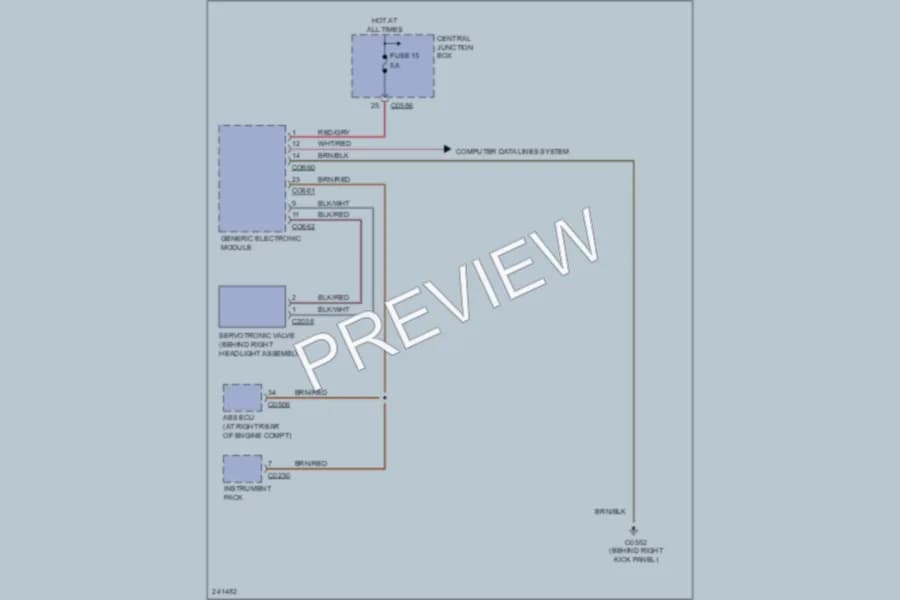 2006 LandRover RangeRover Electronic Power Steering wiring diagram preview