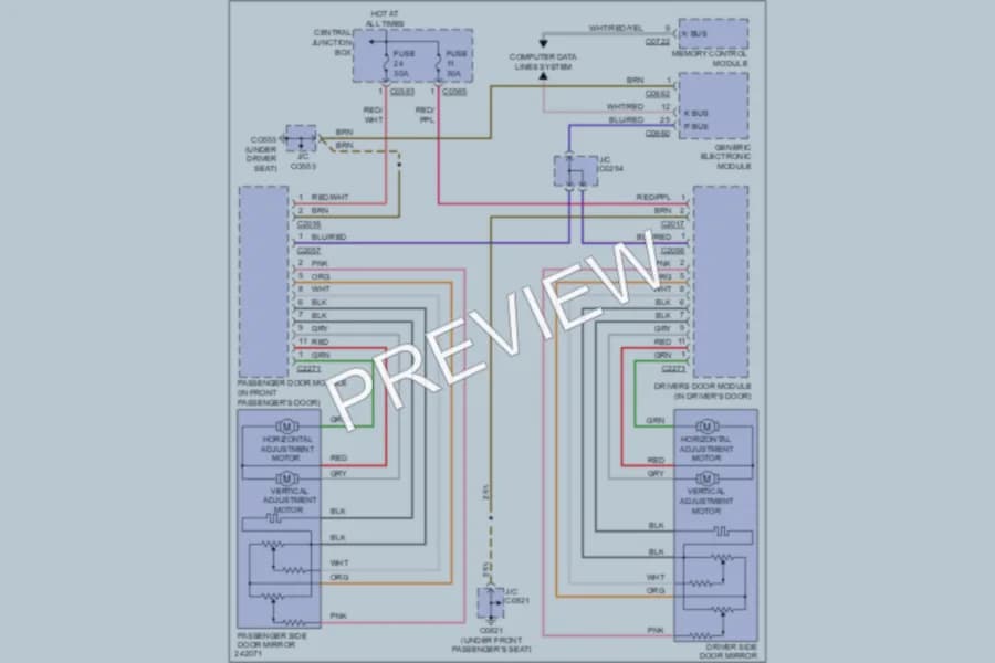 2006 LandRover RangeRover Memory Systems wiring diagram preview