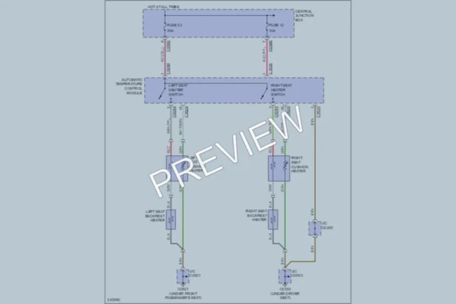2006 LandRover RangeRover Power Seats wiring diagram preview