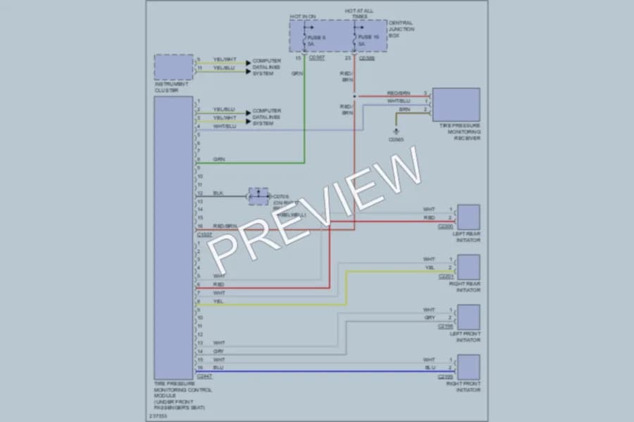 2006 LandRover RangeRover Warning Systems wiring diagram preview