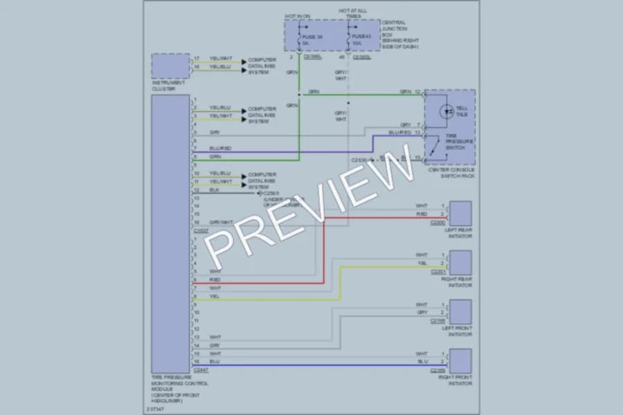 2006 LandRover RangeRoverSport Warning Systems wiring diagram preview