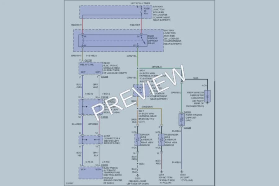 2006 Lincoln LS Defoggers wiring diagram preview