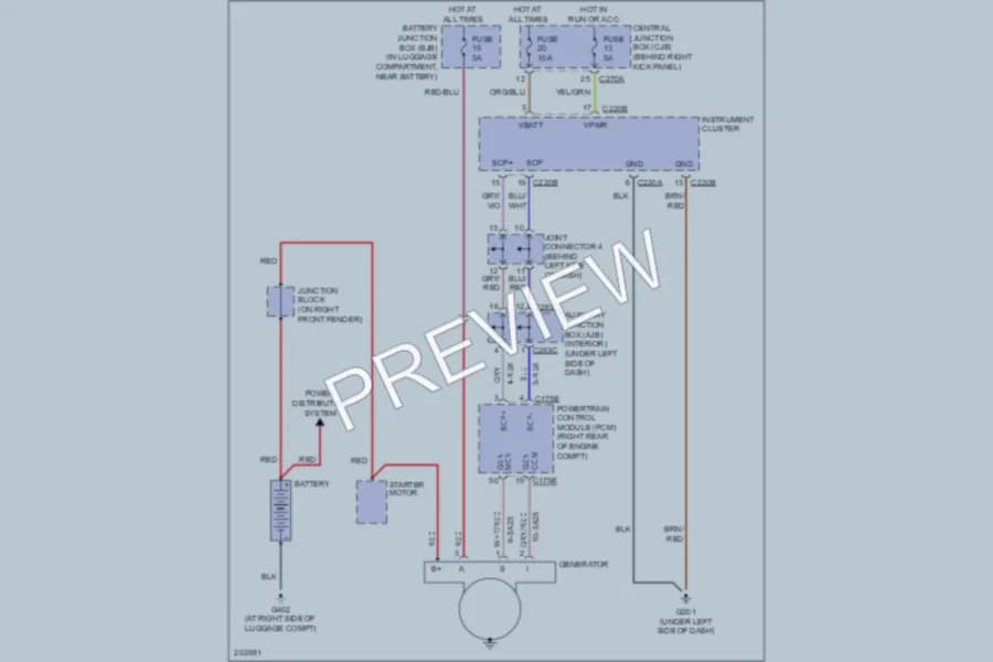 2006 Lincoln LS Starting Charging wiring diagram preview