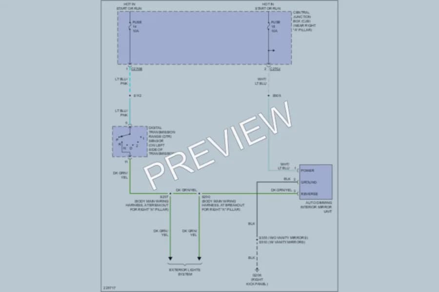 2006 Lincoln MarkLT Power Mirrors wiring diagram preview