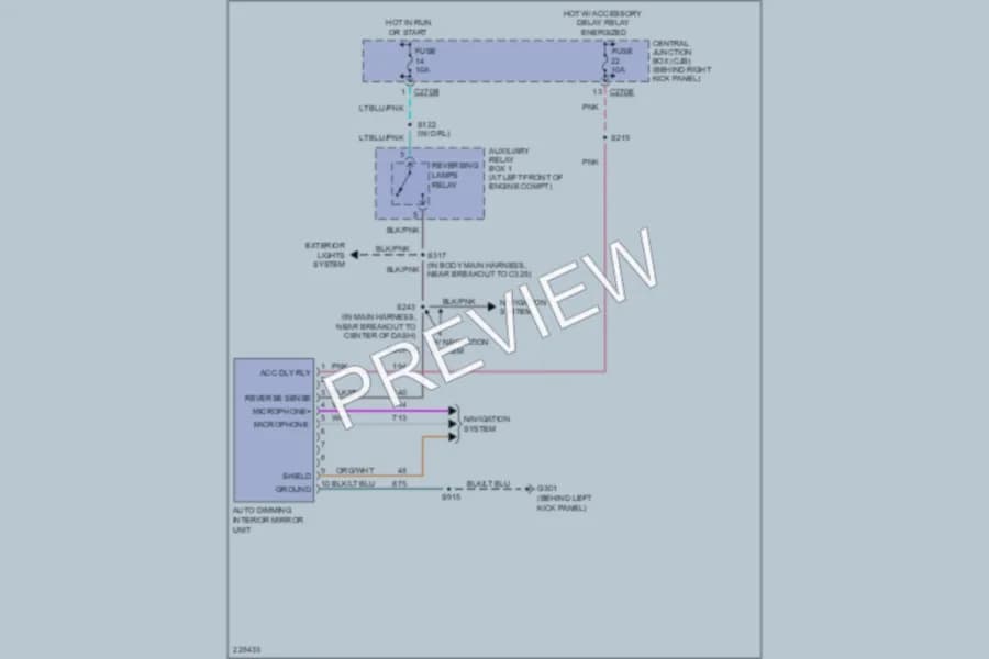 2006 Lincoln Navigator Power Mirrors wiring diagram preview
