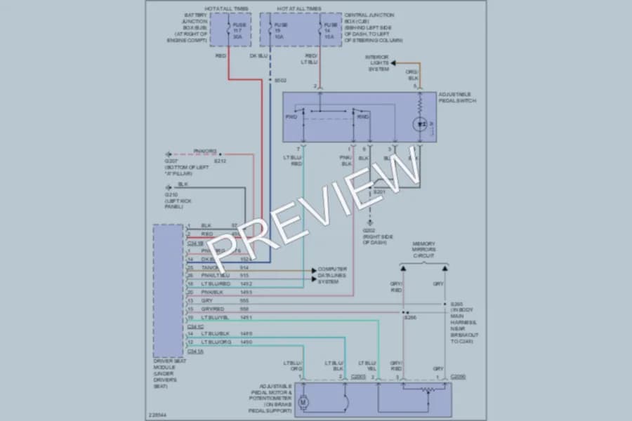 2006 Lincoln TownCar Memory Systems wiring diagram preview