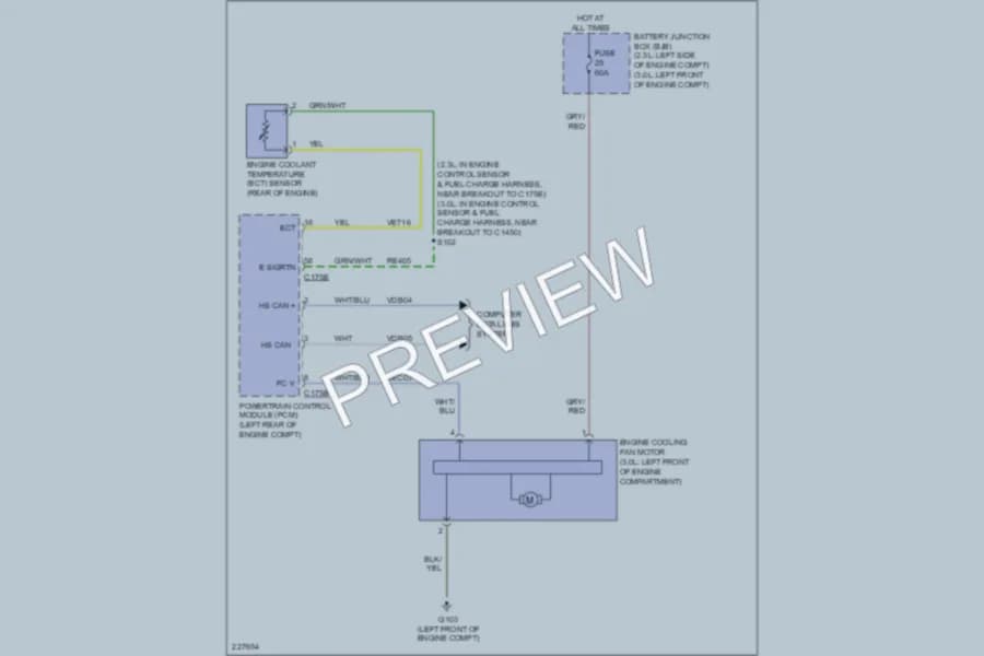 2006 Lincoln Zephyr Cooling Fan wiring diagram preview