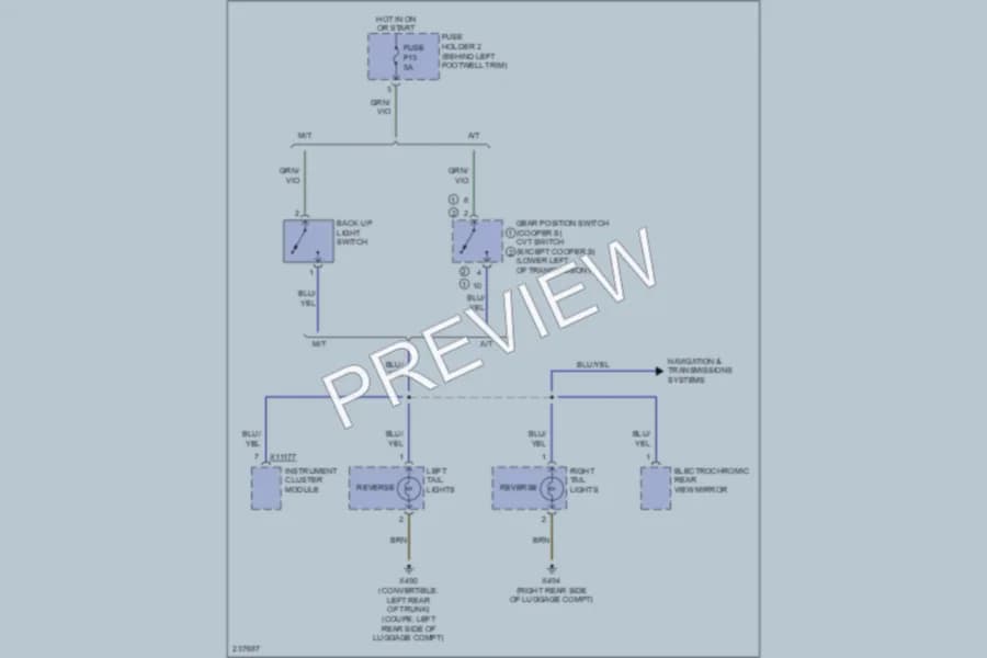2006 MINI Cooper Exterior Lights wiring diagram preview