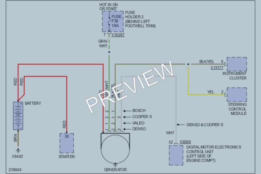 2006 MINI Cooper Starting Charging wiring diagram preview