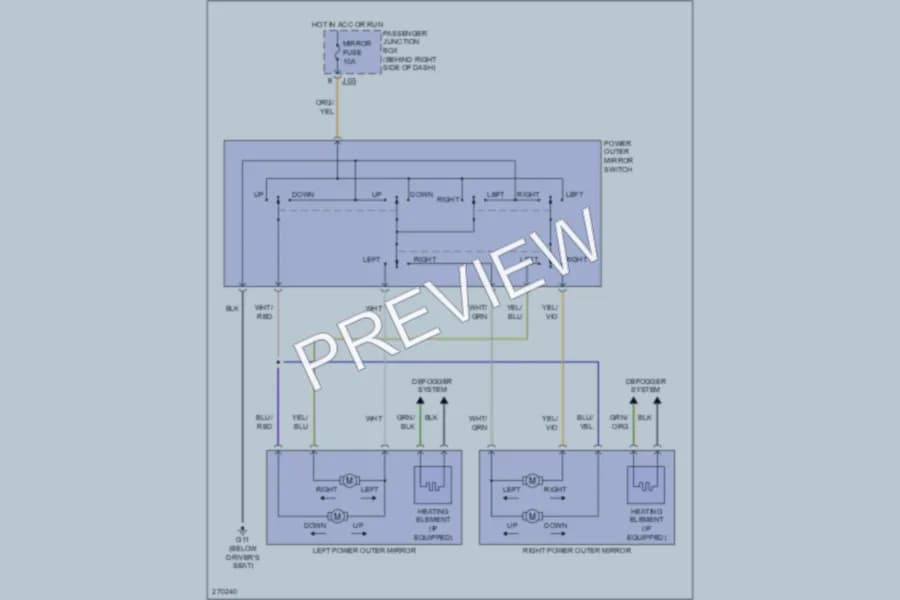 2006 Mazda 3 Power Mirrors wiring diagram preview