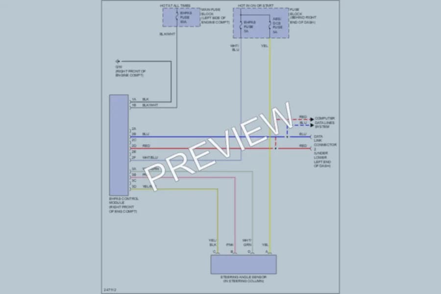 2006 Mazda 5 Electronic Power Steering wiring diagram preview
