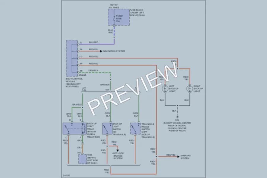 2006 Mazda 6 Exterior Lights wiring diagram preview