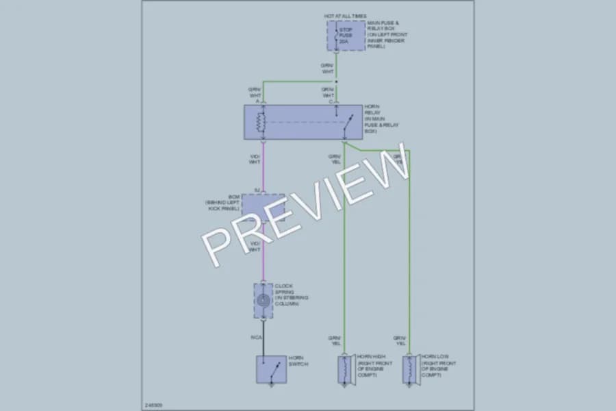 2006 Mazda 6 Horn wiring diagram preview