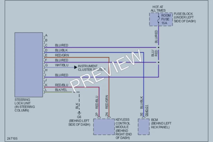 2006 Mazda 6 Shift Interlock wiring diagram preview