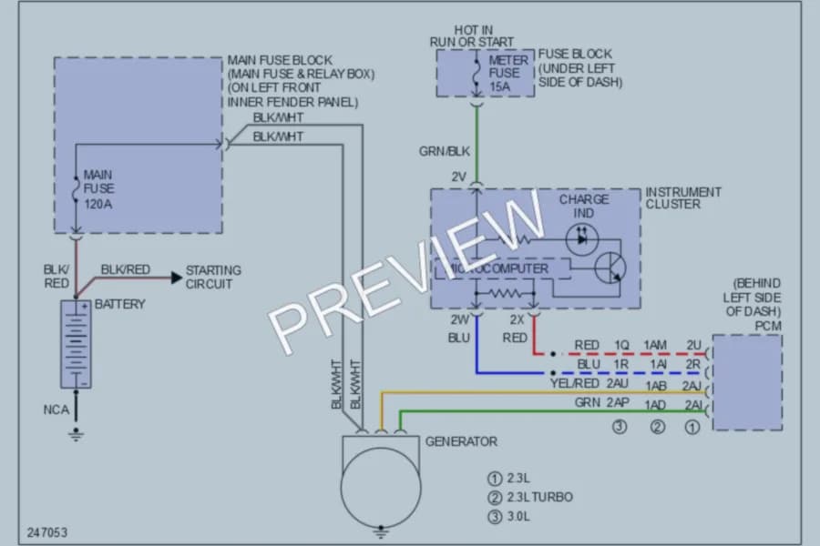2006 Mazda 6 Starting Charging wiring diagram preview