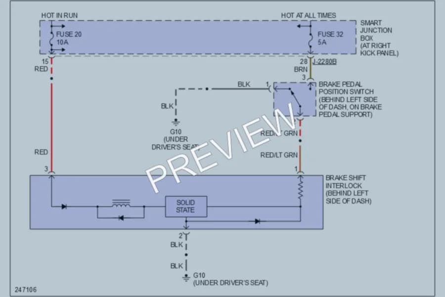 2006 Mazda B4000 Shift Interlock wiring diagram preview