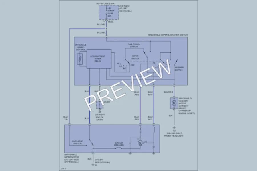 2006 Mazda MPV Wiper Washer wiring diagram preview