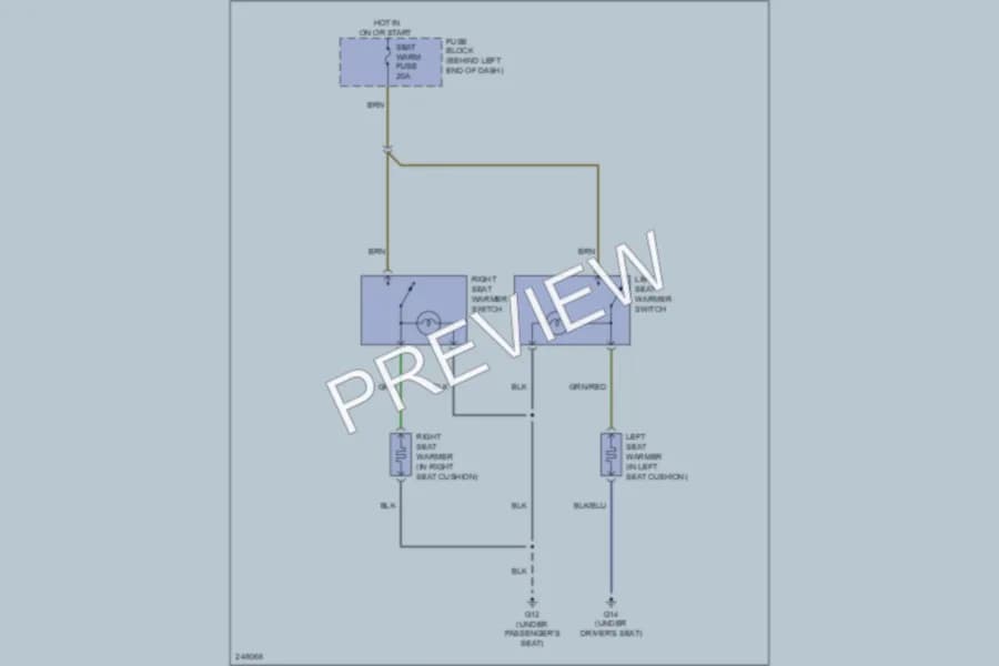 2006 Mazda MX5Miata Power Seats wiring diagram preview