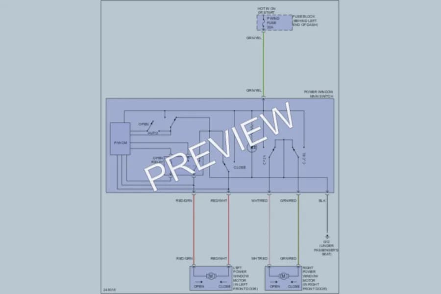 2006 Mazda MX5Miata Power Windows wiring diagram preview